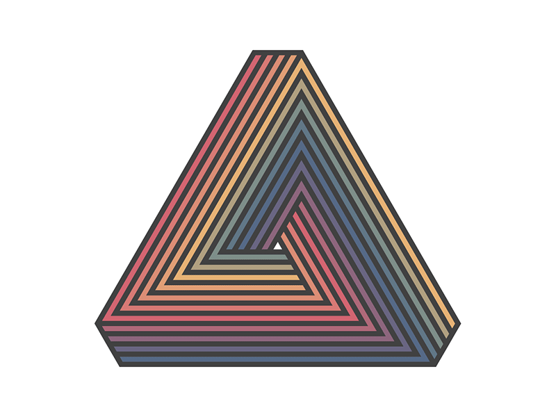 Rainbow Triangle animation color icon illustration impossible triangle rainbow vector
