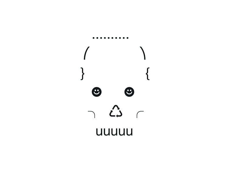 Memento Mori Machina Twitter Bot animation ascii art glyphs procedurally generated skull