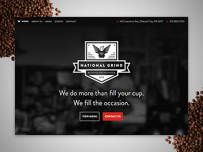 National Grind Coffee Web Design badge coffee logo ui web design webdesign website