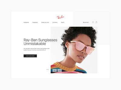 Ray-Ban - E-Commerce | Cover Slider animation e commerce interaction minimal online store ray ban redesign store ui ux web website