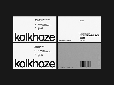 Kolkhoze — Visual Identity branding business card design graphic design identity layout logo minimal print typography visual identity