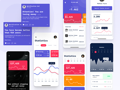 Run UI Kit App Mobile Graphic Diagram Work with numbers
