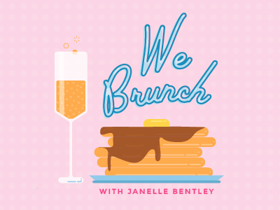 We Brunch breakfast brunch clean flat food icon mimosa pancakes podcast