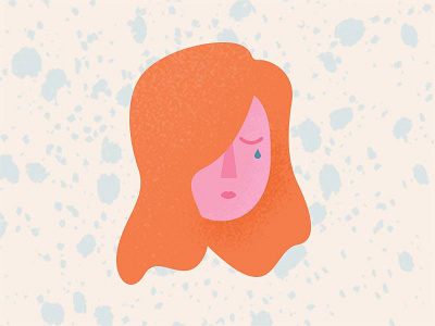 Emotions Series: Sadness color emoji emotion face illustration minimal portrait simple texture