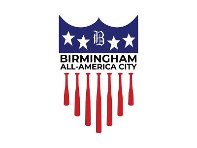 All-America City alabama america baseball birmingham shield tshirt