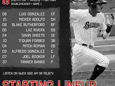 Starting Lineup Social Graphic baseball grain halftone lineup social social media texture