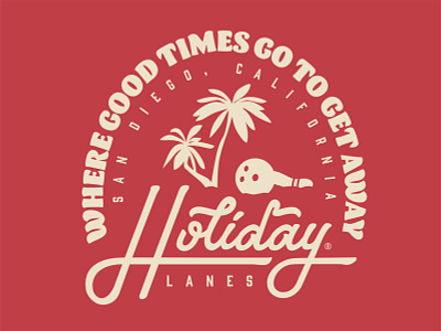 Holiday Lanes Badge badge design branding design handlettering illustration lettering logo typography vector
