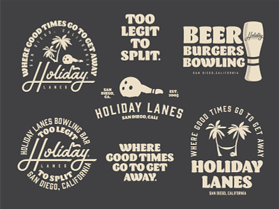 Holiday Lanes Flash Sheet badge design branding design illustration lettering logo typography vector