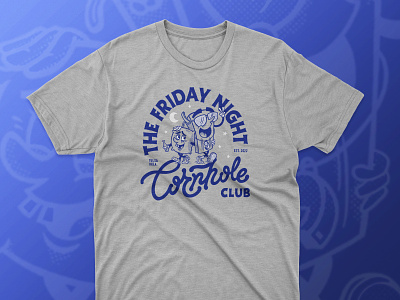 The Friday Night Cornhole Club handlettering illustration lettering shirt t shirt typography