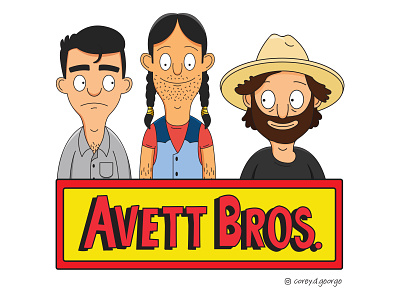 Avett Brothers Fanart animation avett brothers bobs burgers fanart illustration vector