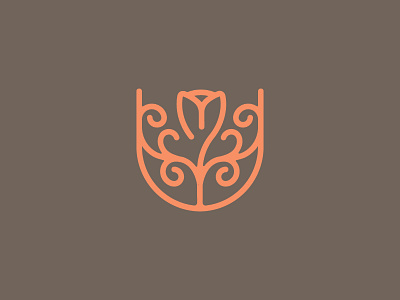 Bloom flower icon line logo design modern simplify