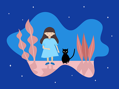 Girl and cat