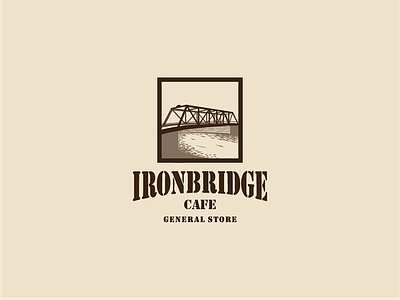 Iron Bridge Coffee badge bridge coffee retro