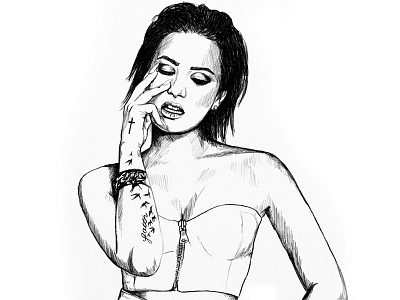 Demi Lovato artwork demi lovato drawing fashion illustration portrait sketch