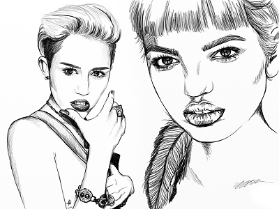 Fashion #63 artwork daphne groeneveld drawing fashion illustration miley cyrus portrait sketch