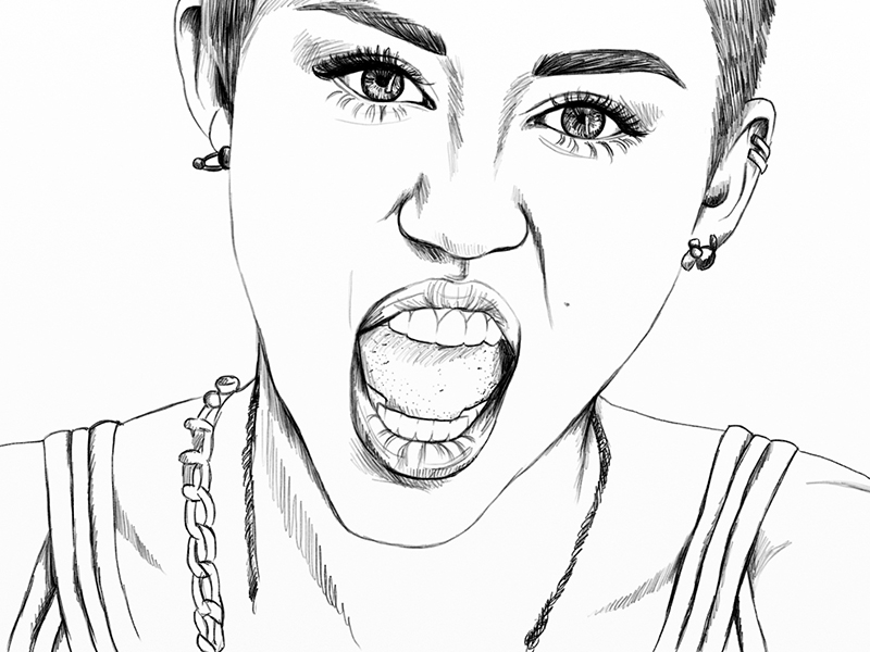 How To Draw Miley Cyrus Miley Cyrus Step by Step Drawing Guide by Dawn   DragoArt