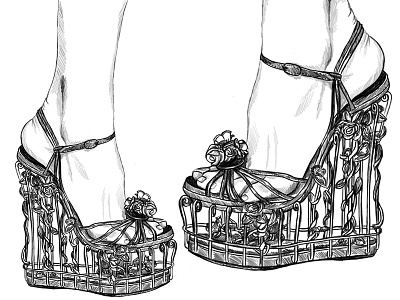 Shoes #4 artwork black and white dolcegabbana drawing fashion illustration shoes sketch
