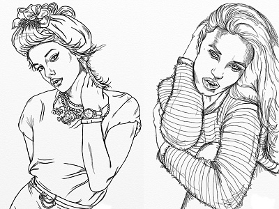 Fashion #84 artwork black and white drawing fashion illustration portrait sketch
