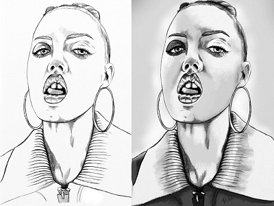 Fashion #89 artwork black and white drawing fashion illustration lindsey wixson portrait sketch