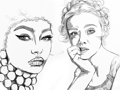 Fashion #91 artwork black and white drawing fashion illustration portrait sketch