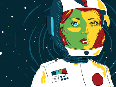 She Lives Among the Stars I adobe illustrator illustration space woman