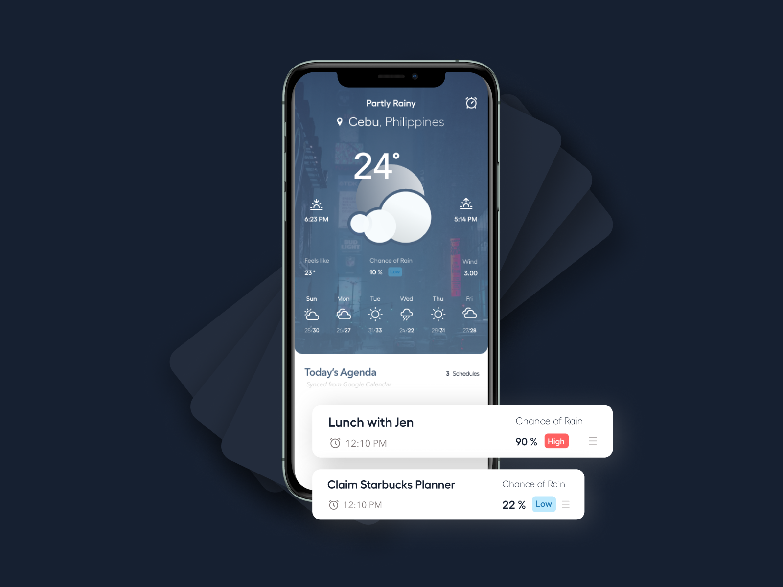 Weather App Night By Adrian Labra On Dribbble