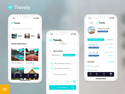 Travely Vacation App app conceptual daily ui design figma interface design logo mobile ui ux
