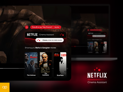 Netflix Cinema Assistant 🍿🥱 conceptual daily ui design figma interface design netflix practice ui ux