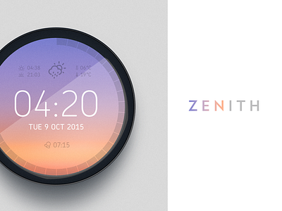 Zenith | Weather Clock 3d clock device iot mockup sky ui