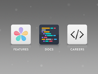 Page Icons careers code docs features header iconography icons iot relflection website