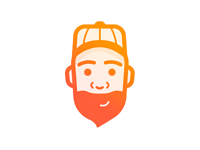 Mood baseball cap face gradient illustration team page