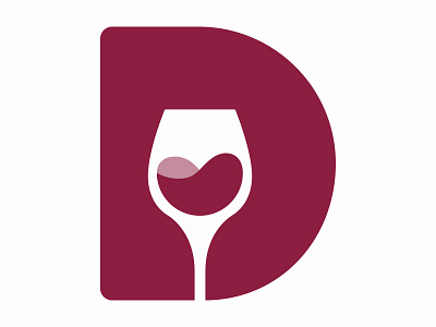 DropWines Logo d icon liquid logo logomark red wine