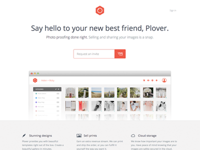 Plover Homepage clean flat homepage marketing minimal minimalist orange simple site design splash page web site website