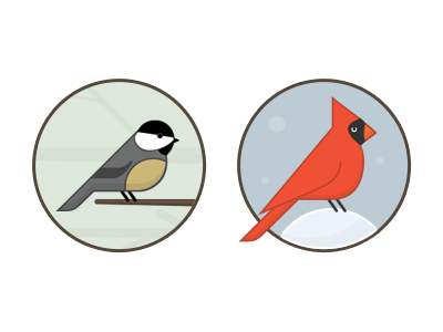 Bird Icons bird birds cardinal chickadee flat icon illustration