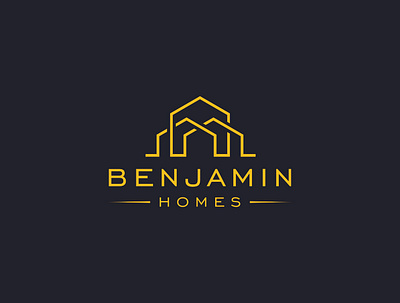 BENJAMIN HOUSE clean elegant lineart logo modern real estate real estate logo realestate