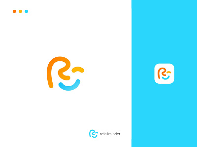 Fun abstract R logo with secret smile face abstract branding clean elegant fun graphic design logo modern