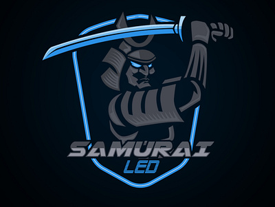 Samurai Led design graphic design illustration logo typography vector