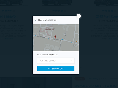 The redesign of Carlist - Choose your location car carlist home location map page popup redesign ui ux web web design