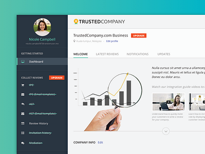 Trustedcompany.com B2B - 2015 dashboard review platform reviews trust trustedcompany ui ux web web design