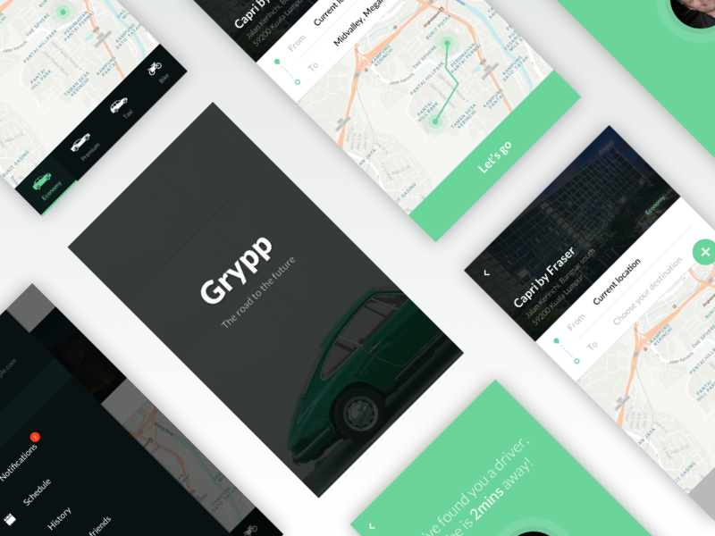 Grypp - Transportation App grypp location ui clear simple app transportation mobile