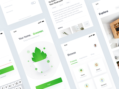 Application of indoor plant management animation branding coming logo ui