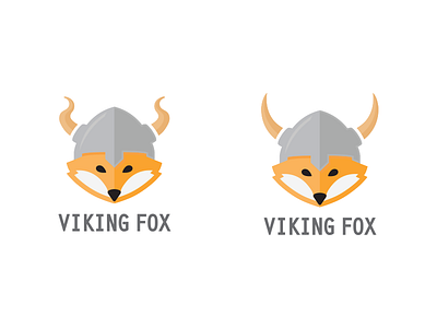 Viking Fox Logo fox helmet horns logo viking