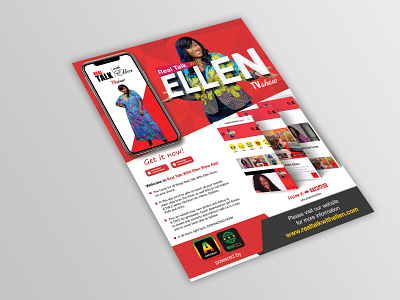 mobile app promotion flyer, brochure, and roll up