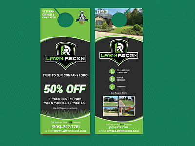 lawn care door hanger design