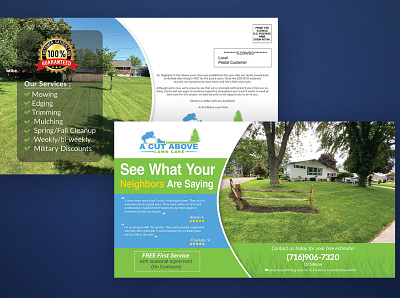 lawn care #EDDM Postcard design