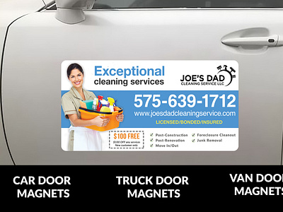 Cleaning Service Business Advertisement Car Magnet