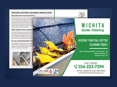 gutter cleaning #EDDM Postcard design