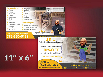 Carpenter service #EDDM Postcard design