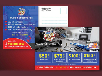 plumbing service Postcard design