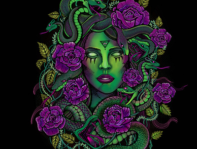 Digital art- Medusa design digitalart illustration